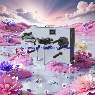 FQ-350FG High Speed Slitter Rewinding Machine slitting narrow label paper roll material full servo driven turret rewind