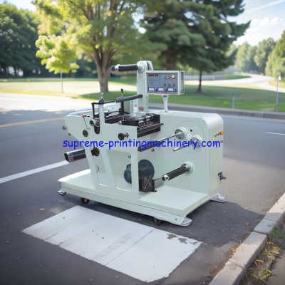 MQ-320/420YE BLANK SELF-ADHESIVE LABELS ROTARY DIE CUTTING MACHINE AND SLITTING WITH TURRET REWINDING SMALL AIR SHAFT