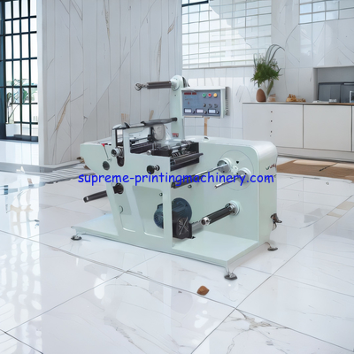 MAX REWINDING DIAMETER 500MM ADHESIVE LABEL PAPER PROCESS MACHINERY DIE CUTTING SPEED 120M/MIN FULLY ROTARY TURRET SLIT