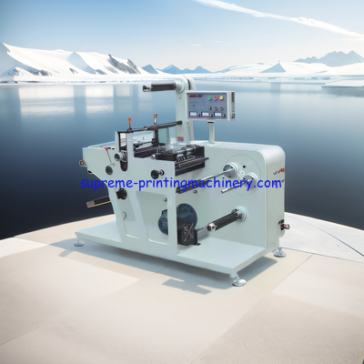 ROTARY BLANK LABEL DIE CUTTING MACHINE WITH SLITTER NUMBER/METER COUNTING FUNCTION 600MM UNWIND REWIND EXTRA AIR SHAFT