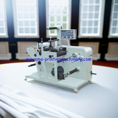 MQ320-Y ROTARY BLANK LABEL DIE CUTING MACHINE WITH SLITTER UNWINDING AND DOWN REWINDING DIAMETER AT 700MM WITH 5KG BRAKE