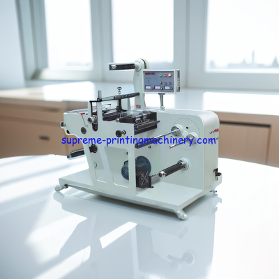 Economical Un-Printed Blank Labels Fully Rotary Die Cutting Machinery With Slitting Turret Rewinding air shaft 3 size