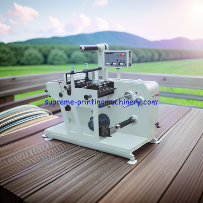 Economical Un-Printed Blank Labels Fully Rotary Die Cutting Machinery With Slitting Turret Rewinding air shaft 3 size