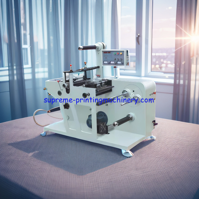 MQ-320-Y ADHESIVE LABEL PAPER PROCESS MACHINERY WITH UNWINDING MAX DIAMETER 500MM DIE CUTTING AND SLITTING ROTARY TURRET