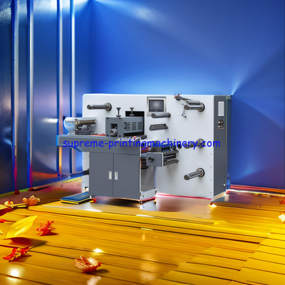 380V VOLTAGE INTERMITTENT ROTARY DIE CUTTING MACHINE - 15KW PRECISION WITH TURRET SLITER REWINDING 2 SHAFT PRINTED LABEL