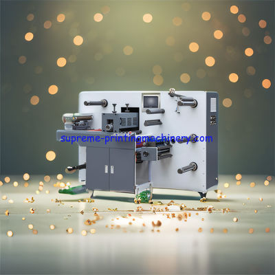 EFFICIENT ADHESIVE LABEL PAPER PROCESS MACHINERY FOR MAX MATERIAL FEEDING WIDTH 350MM INTERMITTENT SEMI ROTARY DIE-CUT