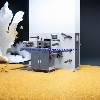 380V VOLTAGE ADHESIVE LABEL PAPER PROCESS MACHINERY WITH 480MM DIE CUTTING LENGTH INTERMITTENT SEMI ROTARY DIE-CUTTING