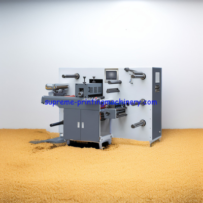 380V VOLTAGE ADHESIVE LABEL PAPER PROCESS MACHINERY WITH 480MM DIE CUTTING LENGTH INTERMITTENT SEMI ROTARY DIE-CUTTING