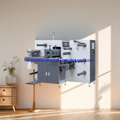 UNWINDING MAX DIAMETER 650MM - SEMI ROTARY LABEL AND SLITTING DIE CUTTING MACHINE PRE-PRINTED LABEL FREE CHANGE MAGNETIC