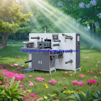 12KW ADHESIVE LABEL PAPER PROCESS MACHINERY - MOQ 1 SET 200MM-450MM DIE CUTTING LENGTH SEMI-ROTARY DIE CUTTING TURRET