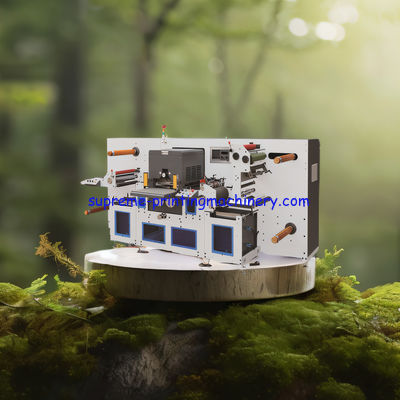 EFFICIENT ADHESIVE LABEL PAPER PROCESS MACHINERY WITH 350MM MATERIAL FEEDING WIDTH AUTOMATIC FLAT BED DIE CUTTER MACHINE