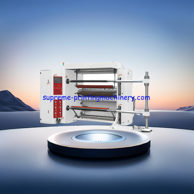 PET OPP CPP PE PS PVC OPTICAL MATERIALS FILM FOIL PAPER ROLLS VARIOUS LABELS PLC CONTROLLED HIGH SPEED SLITTING MACHINE