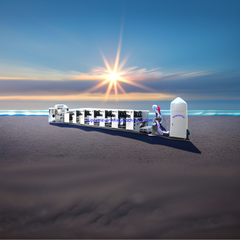 MAX. UNWINDING DIAMETER 600MM HIGH SPEED MODULAR HORIZONTAL PETAL SERVO MOTOR LABEL PAPER FLEXO PRINTING MACHINE