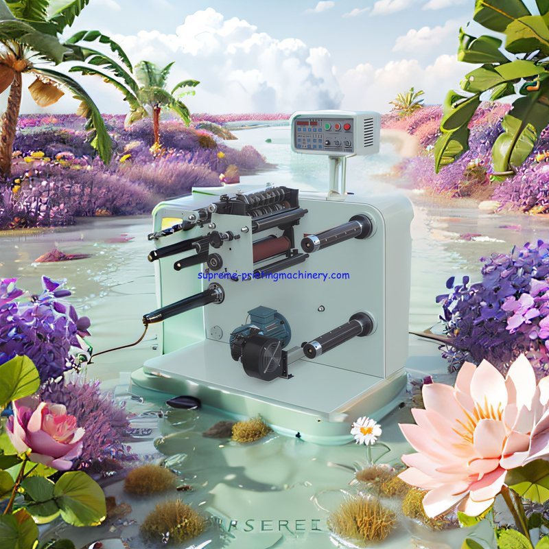 MAX MATERIAL FEEDING WIDTH 350MM ADHESIVE LABEL PAPER PROCESS MACHINERY FQ350F SLITTING MACHINERY LENGHT SETTING CE