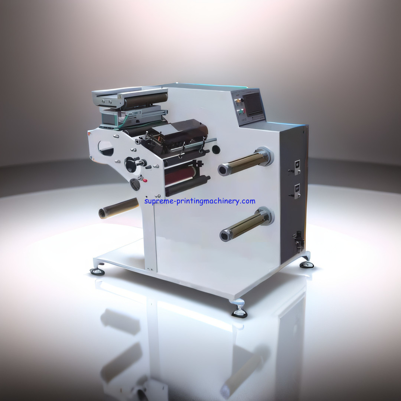 380V/220V ADHESIVE LABEL PAPER PROCESS MACHINERY WITH 600MM UNWINDING MAX DIAMETER TAPER TENSION SYSTEM SLITTING MACHINE