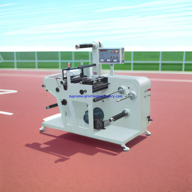 MQ320-Y ROTARY BLANK LABEL DIE CUTING MACHINE WITH SLITTER UNWINDING AND DOWN REWINDING DIAMETER AT 700MM WITH 5KG BRAKE