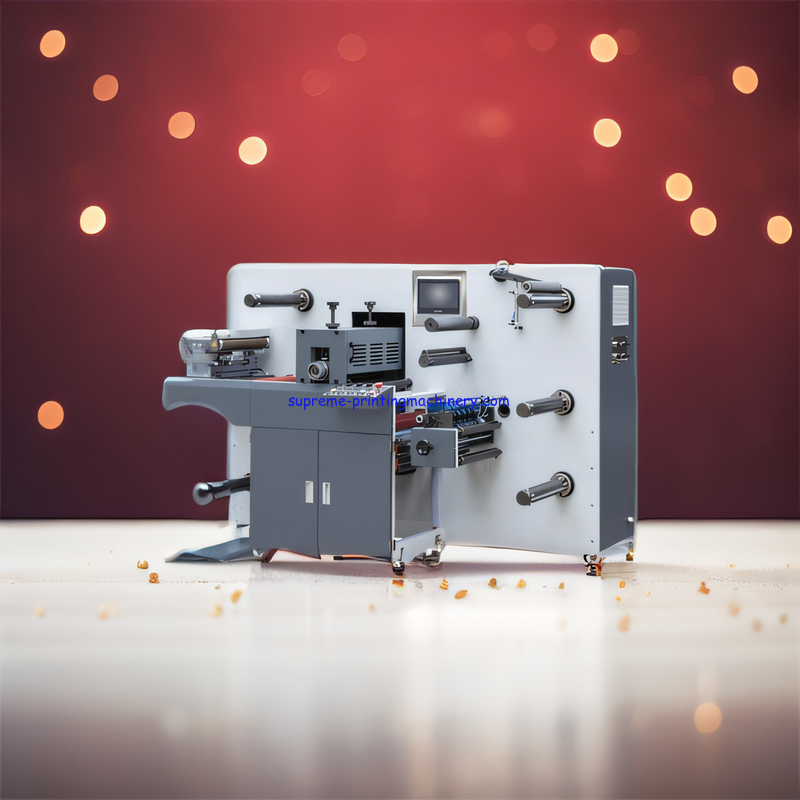 PRECISE FULL SERVO INTERMITTENT ROTARY DIE CUTTING MACHINE WITH 350MM MATERIAL FEEDING WIDTH IML LABEL WITH CONVEYOR