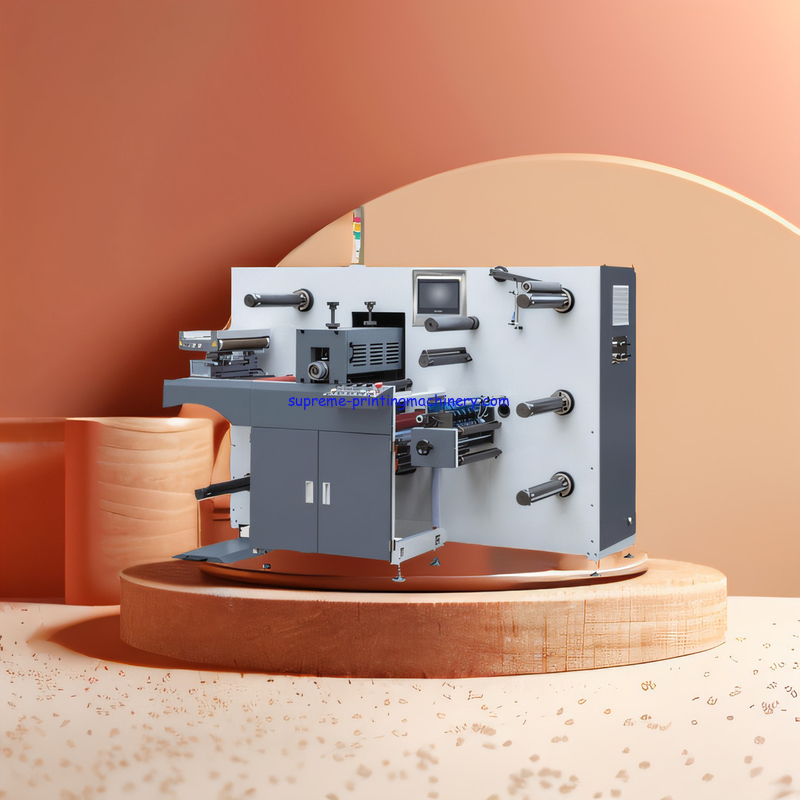 UNWINDING MAX DIAMETER 650MM - SEMI ROTARY LABEL AND SLITTING DIE CUTTING MACHINE PRE-PRINTED LABEL FREE CHANGE MAGNETIC