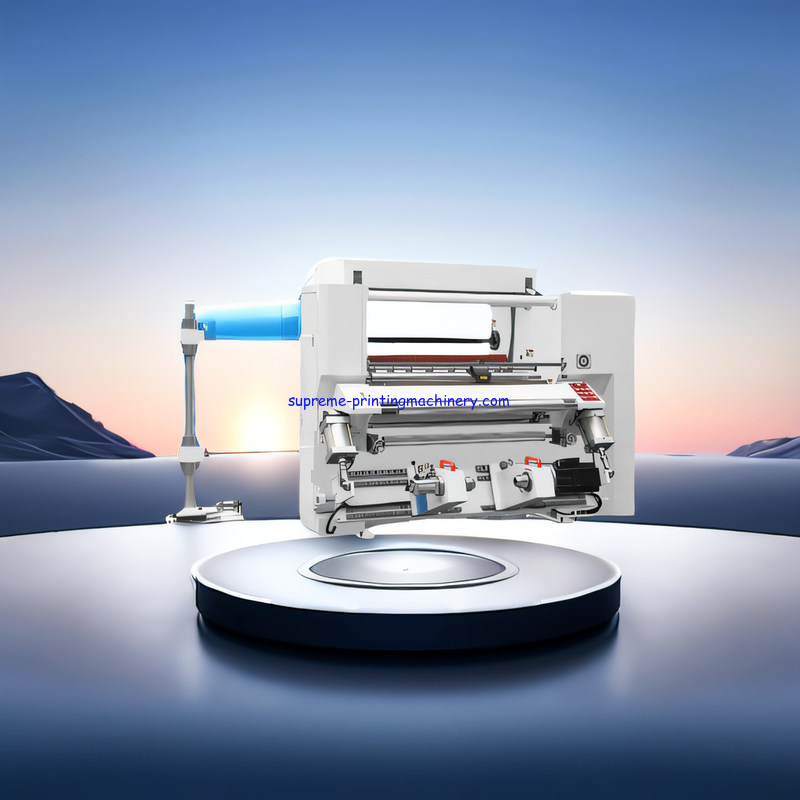 PET OPP CPP PE PS PVC OPTICAL MATERIALS FILM FOIL PAPER ROLLS VARIOUS LABELS PLC CONTROLLED HIGH SPEED SLITTING MACHINE